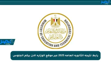 رابط نتيجة الثانوية العامة 2025 عبر موقع الوزارة الآن برقم الجلوس